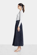 WASHED DENIM SKIRT -Black