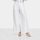 WIDE PLEATED PANTS -OFF WHITE