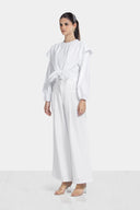 WIDE PLEATED PANTS -OFF WHITE
