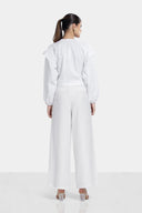 WIDE PLEATED PANTS -OFF WHITE