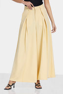 WIDE-LEG PANTS WITH DARTS -YELLOW
