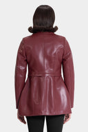 BOLD CUT LEATHER JACKET - MAROON