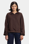 STUDDED SWEATSHIRT -BROWN