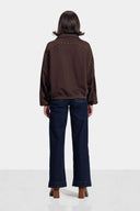 STUDDED SWEATSHIRT -BROWN