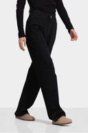 STRASS STRAIGHT DENIM PANTS-BLACK