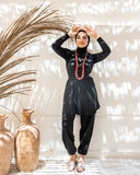 WIDE LEG SWIM PANT-BLACK