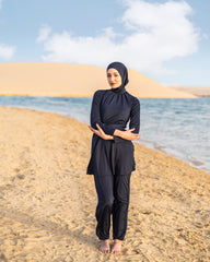 wide leg swimpant-BLUE BLACK  ( PANTS ONLY )
